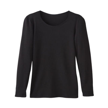 T-shirt à manches longues noir femme pour l'hiver
