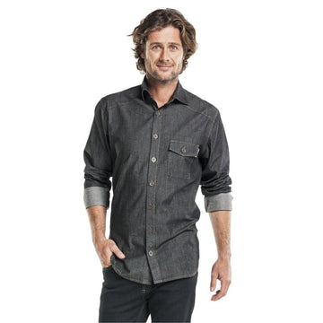 Chemise de service homme denim gris anthracite  - CHAUD DEVANT