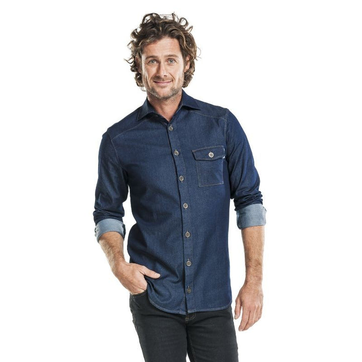 Chemise de service déclinaison bleu denim