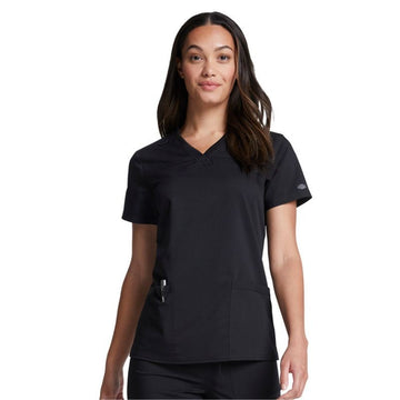 Tenue médicale noire en col en V, Dickies.