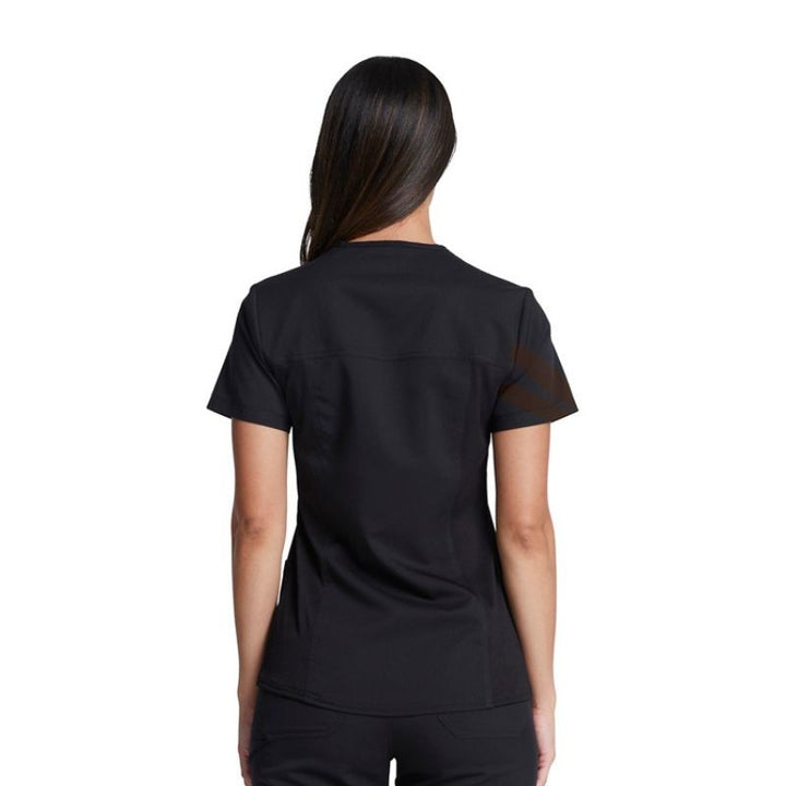Tenue médicale pour femme avec manches courtes, coloris noire