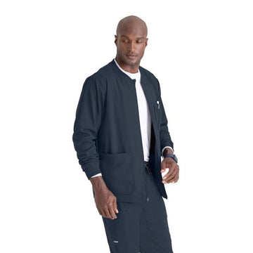 Veste de travail médical homme gris acier
