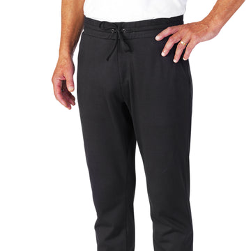 Pantalon de cuisinier noir léger serrage cordon