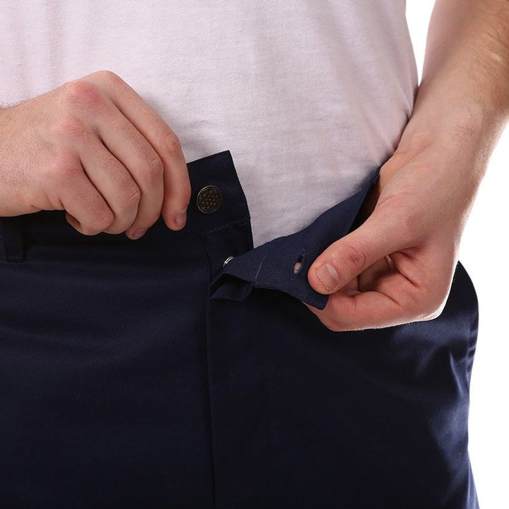 Fermeture avec boutons à attacher pour pantalon de cuisine