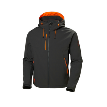 Veste à capuche polaire noire de travail tissu softshell  Chelsea Evolution Helly Hansen