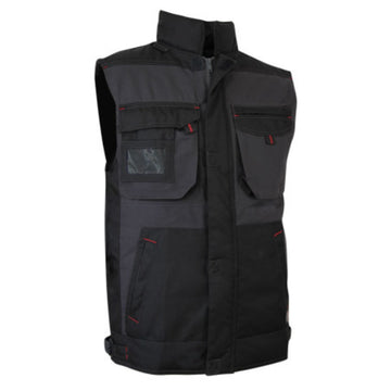 Veste de travail grise sans manches renforcé en oxford 900D Sable LMA