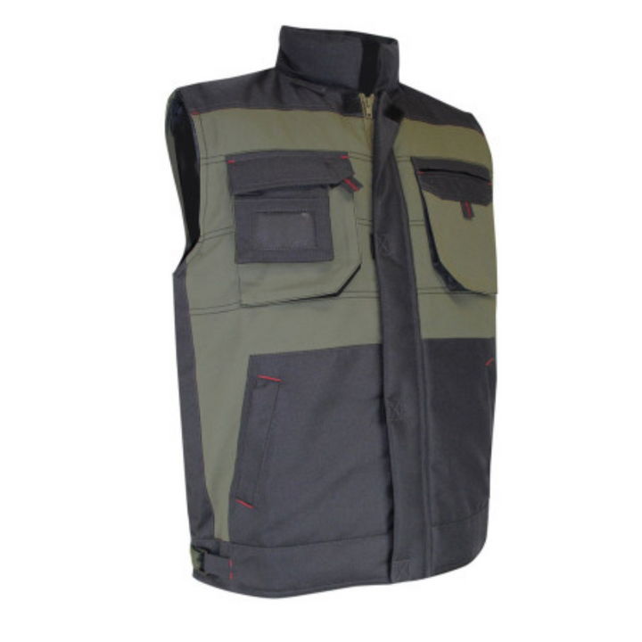 Bodywarmer de travail peintre imperméable sans manches vert Serpe LMA