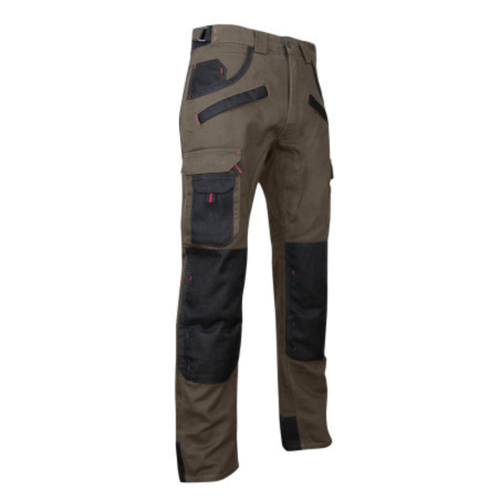 Pantalon de travail poche genouillères jardinier marron Briquet LMA