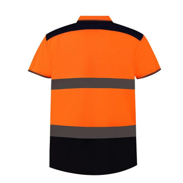 Polo haute visibilité orange tissu en maille respirante Toptex