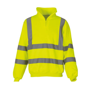 Sweat haute visibilité jaune jersey respirant Toptex
