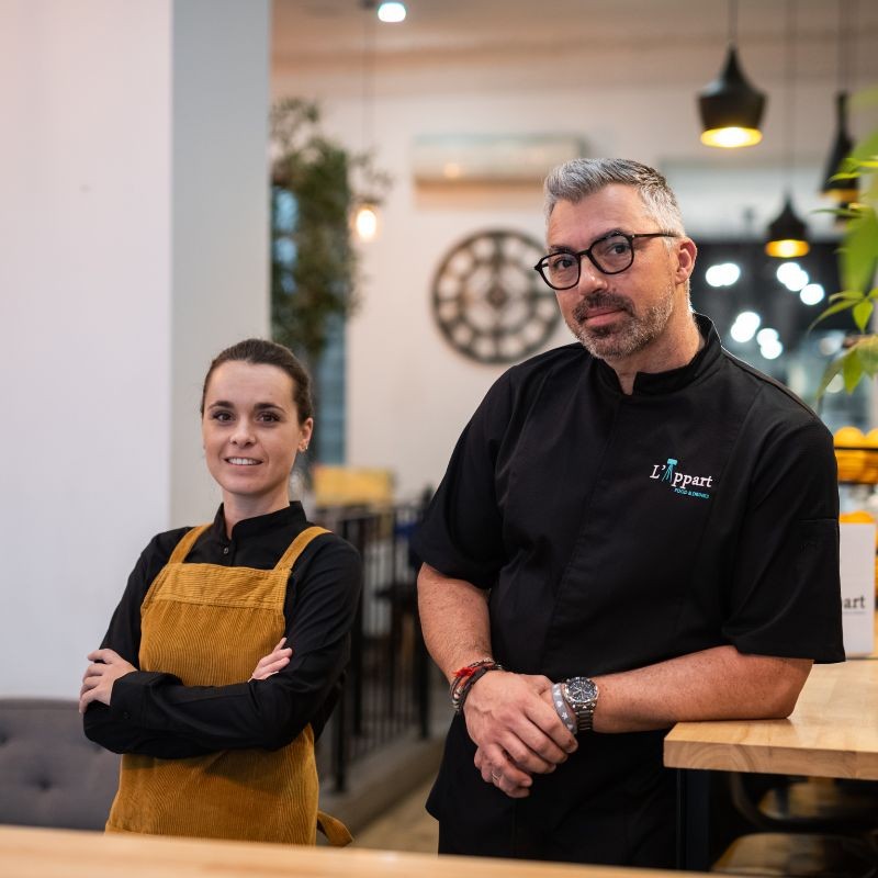 Tablier en velours Chaud Devant et Veste de cuisine Manelli Nevada