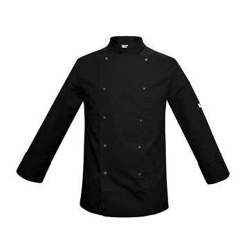 Veste de cuisine professionnelle enfant 6 / 8 ans , noir avec bouton noir