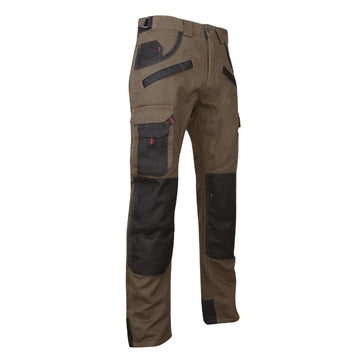 Pantalon professionnel multipoches jardinier marron Tourbe LMA
