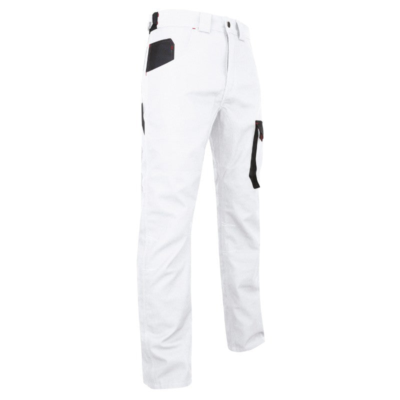 Pantalon de travail peintre classique blanc renfort entrejambe Facade LMA