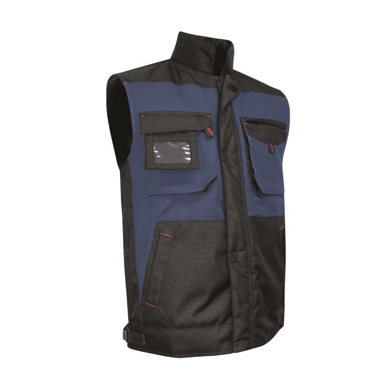 Bodywarmer de peintre sans manches porte badge Meche LMA bleu foncé