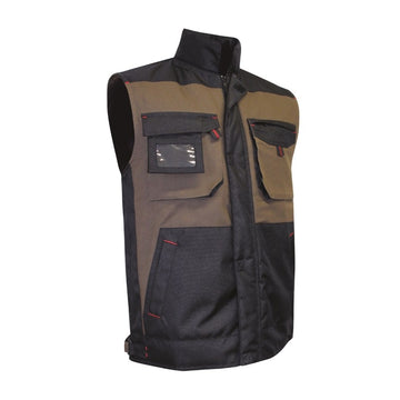 Veste de travail marron sans manches poches zippées Racine LMA