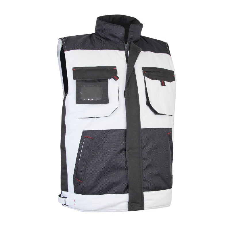 Bodywarmer de travail peintre imperméable sans manches blanc Perche LMA
