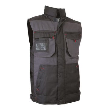 Veste de travail grise sans manches renforcé en oxford 900D Sable LMA