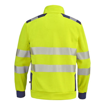 Dos sweat chaud jaune avec bandes rétro réfléchissantes