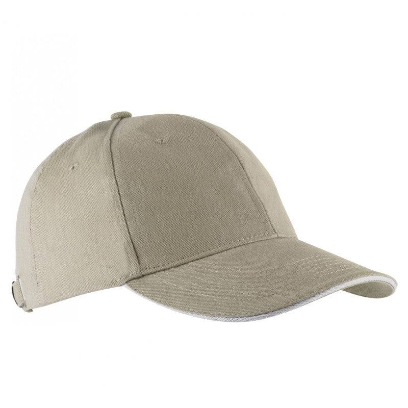 Casquette Homme Orlando Beige Liseré Blanc - Kariban