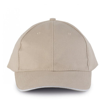 Casquette Homme Orlando Beige Liseré Blanc - Kariban