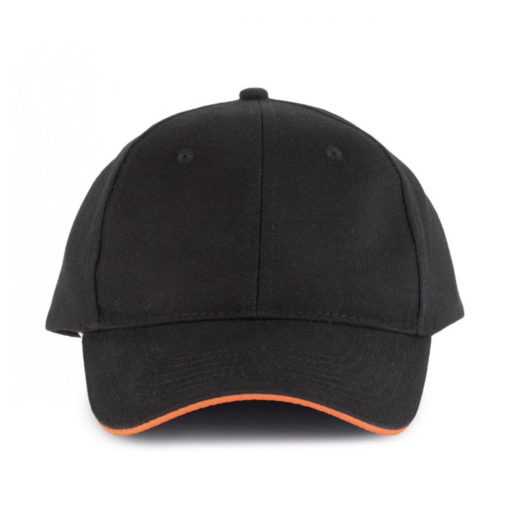 Casquette Homme Orlando Rouge Liseré Orange - Kariban