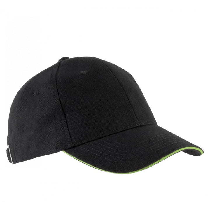 Casquette Homme Orlando Rouge Liseré Lime - Kariban