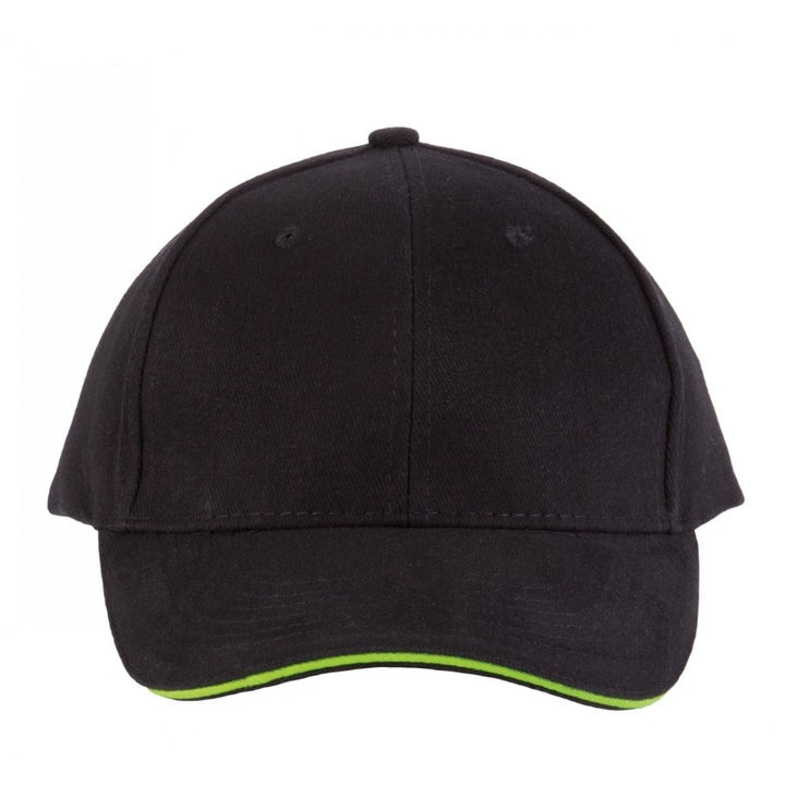 Casquette Homme Orlando Rouge Liseré Lime - Kariban