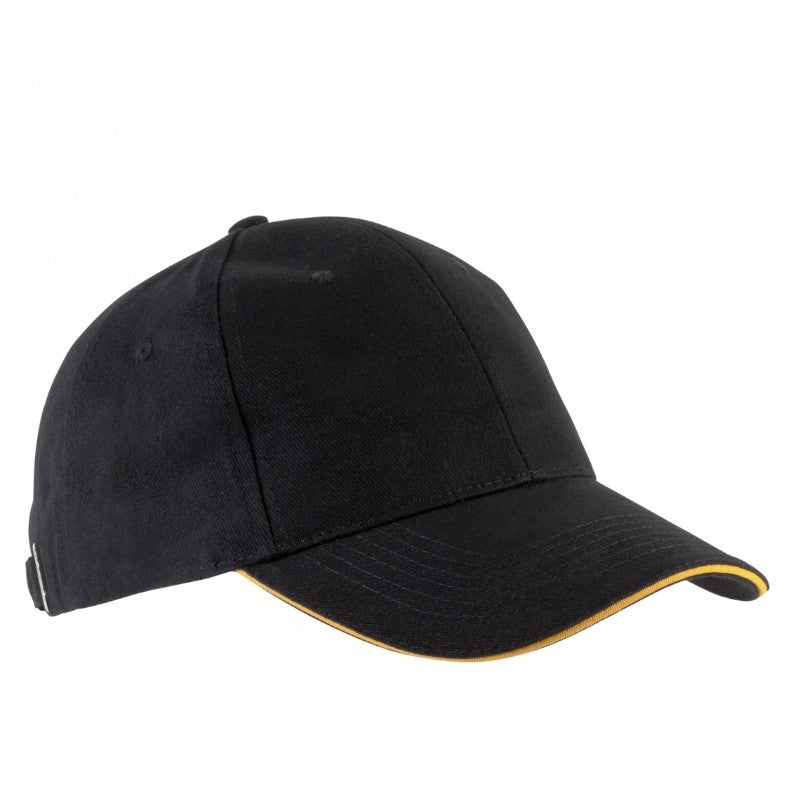 Casquette Homme Orlando Noir Liseré Jaune - Kariban
