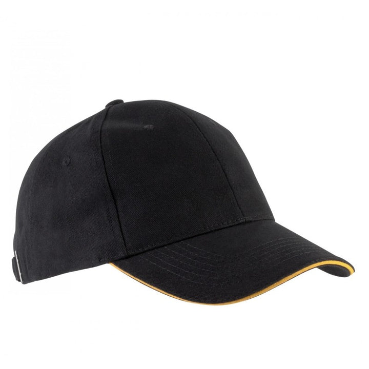 Casquette Homme Orlando Noir Liseré Jaune - Kariban