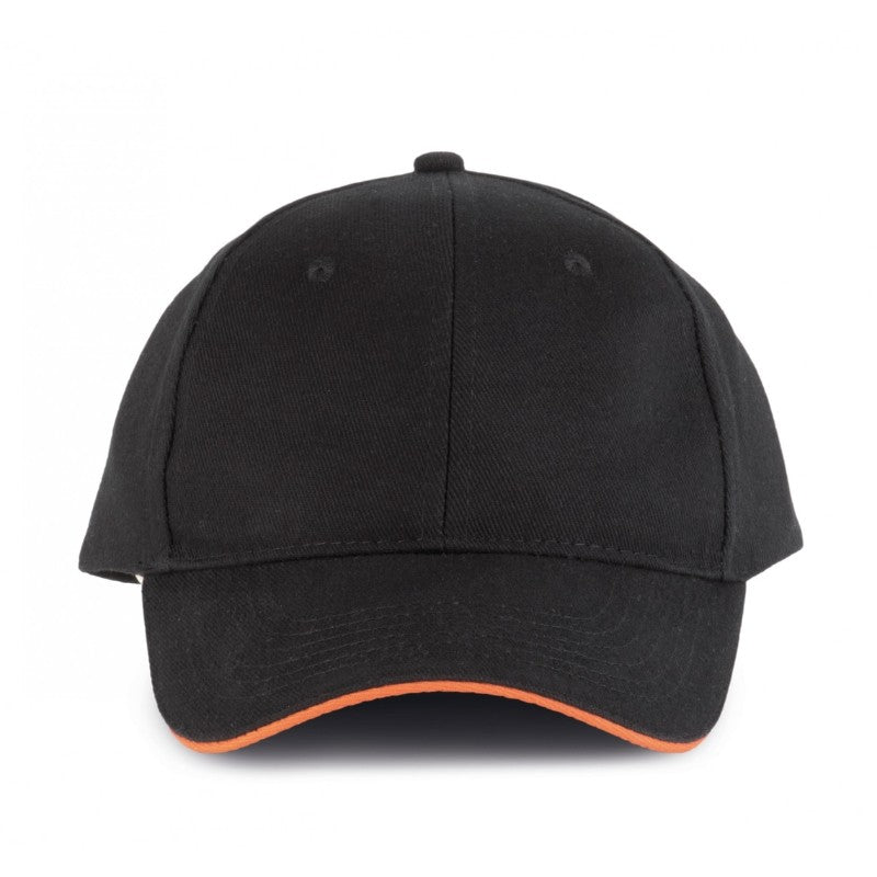 Casquette Homme Orlando Rouge Liseré Orange - Kariban
