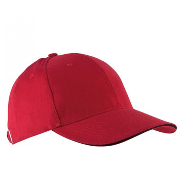 Casquette Homme Orlando Rouge Liseré Noir - Kariban