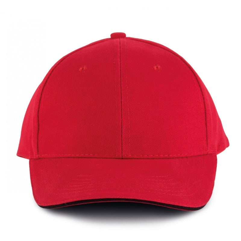 Casquette Homme Orlando Rouge Liseré Noir - Kariban