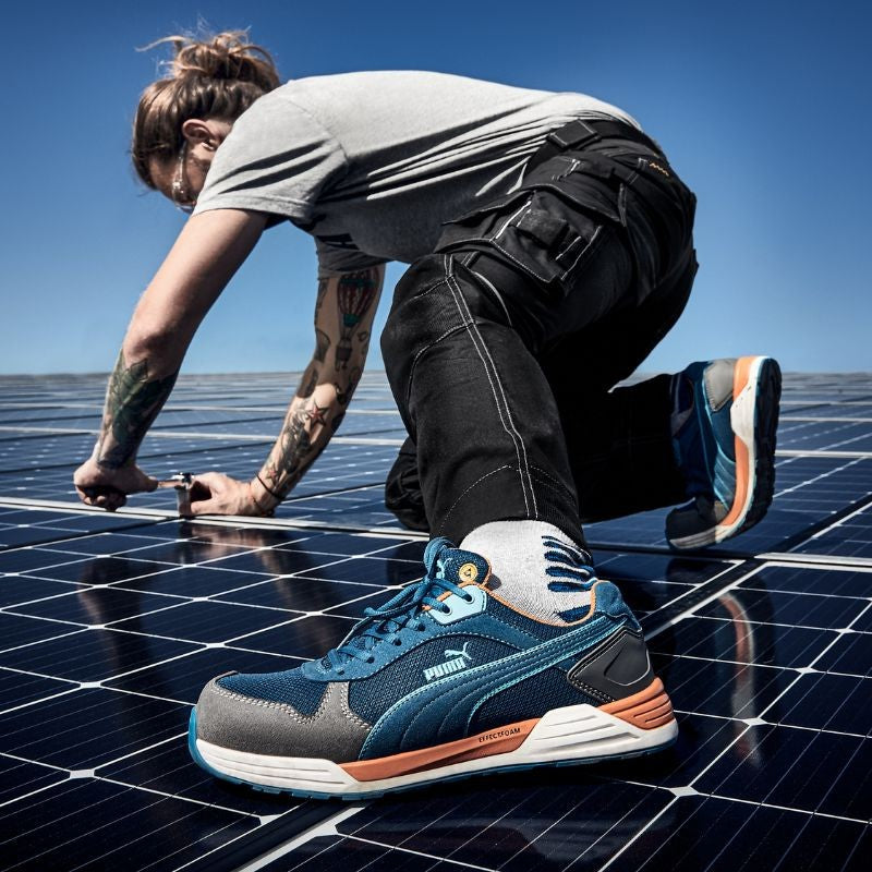 Basket de sécurité bleu puma installateur de panneaux solaire