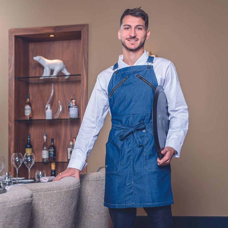 Tablier bavette denim jeans Lafont