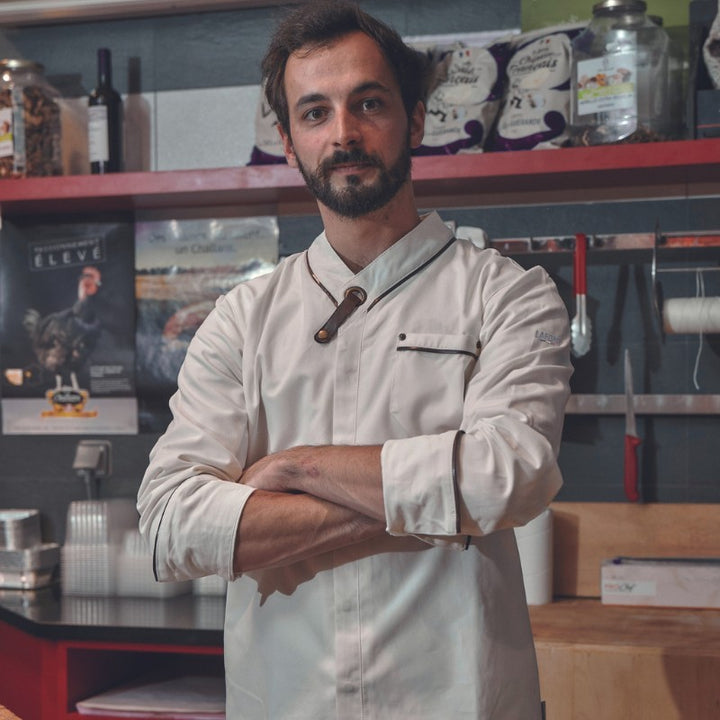 Veste de Cuisine Navarre Homme Manches Longues Bi Matière écru -