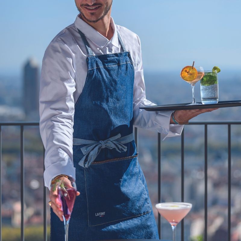 Tablier de cuisine bavette Indigo VESALE- LAFONT