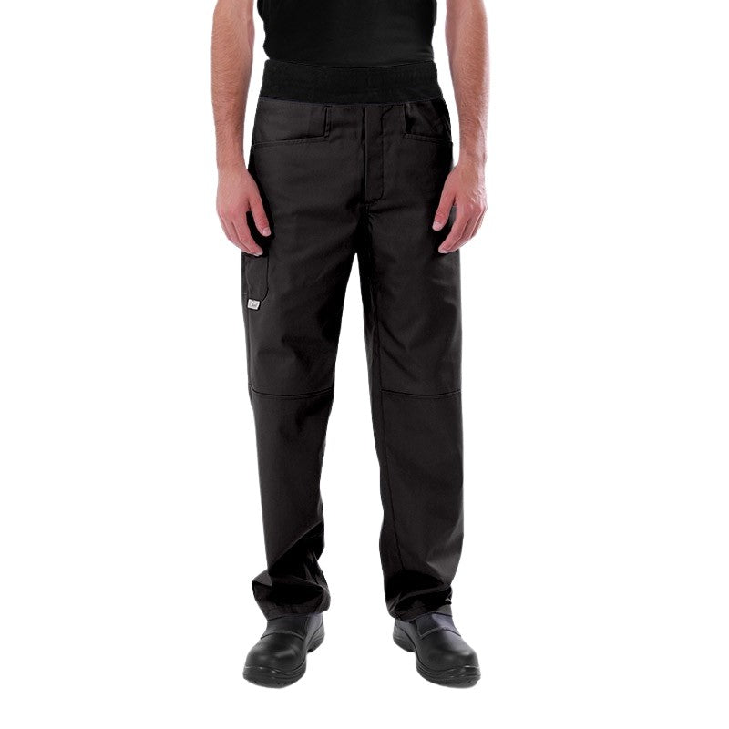 Pantalon de boucher noir confort coupe élégante