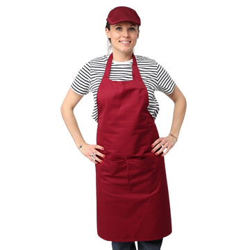 Tablier à bavette bordeaux - MANELLI