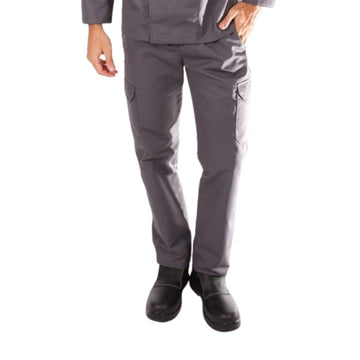 Pantalon de boucher gris poches latérales
