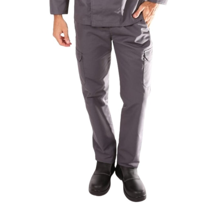 Pantalon de boucher gris poches latérales