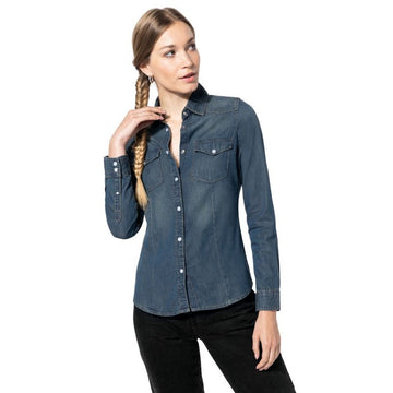 Chemise Denim Service Manches Longues Femme TOPTEX
