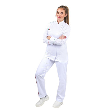 Pantalon de Cuisine Blanc Napoli Femme - MANELLI