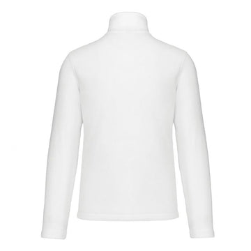 Pull Micropolaire Homme Col Zippé Blanc