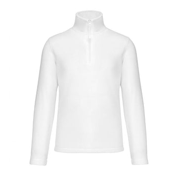 Pull Micropolaire Homme Col Zippé Blanc - KARIBAN