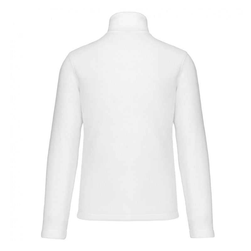 Pull Micropolaire Homme Col Zippé Blanc