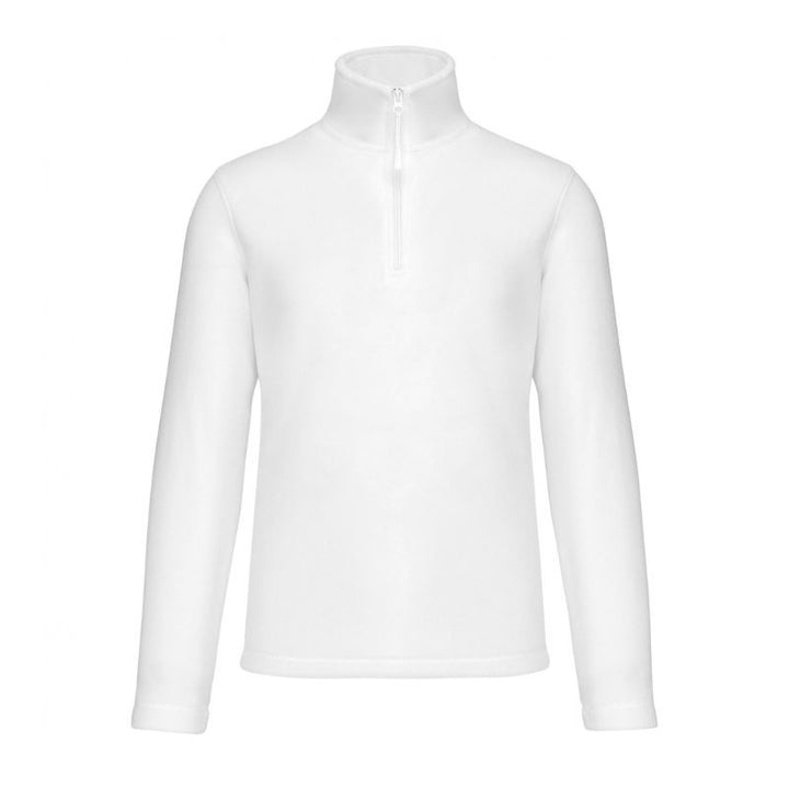 Pull Micropolaire Homme Col Zippé Blanc - KARIBAN