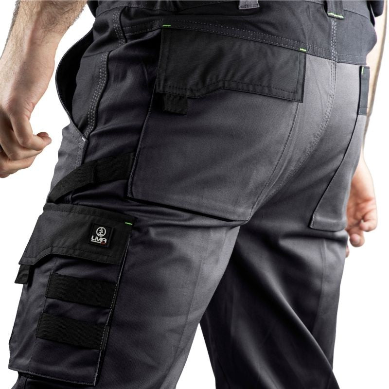 Dos Pantalon Homme Bicolore Stretch Gris sombre/Noir - LMA