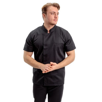 Veste de Cuisine Noire à Manches Courtes Texas - MANELLI