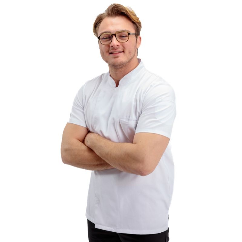 Veste de Cuisine Blanche à Manches Courtes Texas - MANELLI